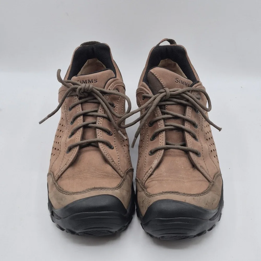 Simms Shoes Mens‎ Size 12 Brown Gore-Tex Vibram Leather Hiking Outdoor Trail